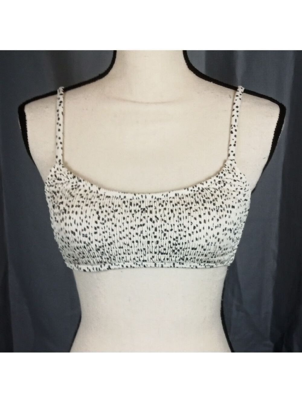 Xhilaration Bikini Top. Black and White Spotted, Size M